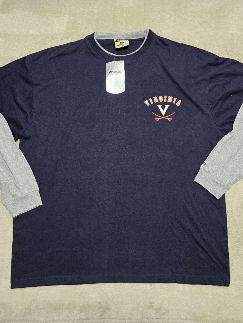 Russell Athletic Virginia Cavaliers Layered Long Sleeve Tee Mens Size XXL NCAA
